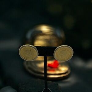 Ben-Amun Gold Coin Disc Earrings